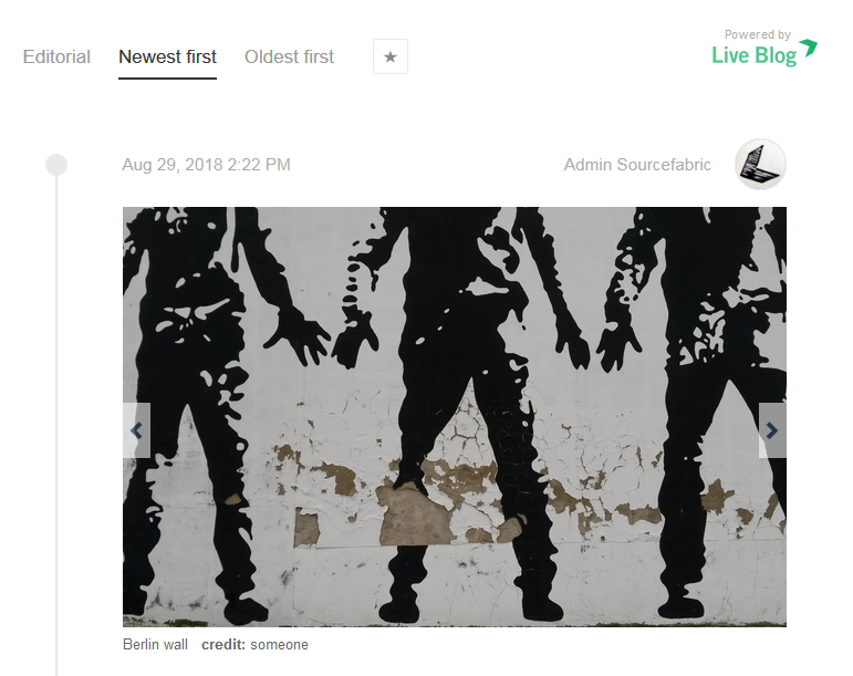 screenshot of Live Blog